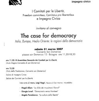 LE RAGIONI DELLA DEMOCRAZIA; ITALIA, EUROPA, MEDIO ORIENTE